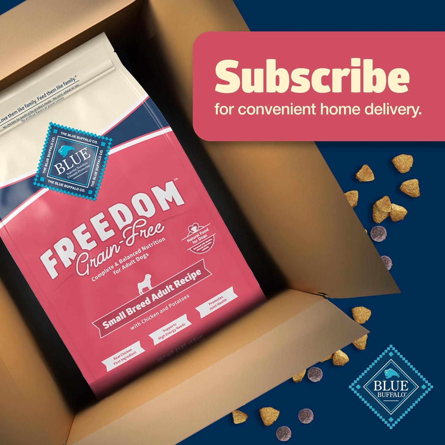 imageBlue Buffalo Freedom GrainFree Small Breed Dry Dog Food Supports High Energy Needs Made in the USA with Natural Ingredients Chicken amp Potatoes 4lb BagChicken