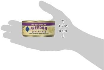 imageBlue Buffalo Freedom GrainFree Wet Cat Food Complete amp Balanced Nutrition for Mature Indoor Cats Made with Natural Ingredients Chicken Recipe 55oz Cans 24 Count