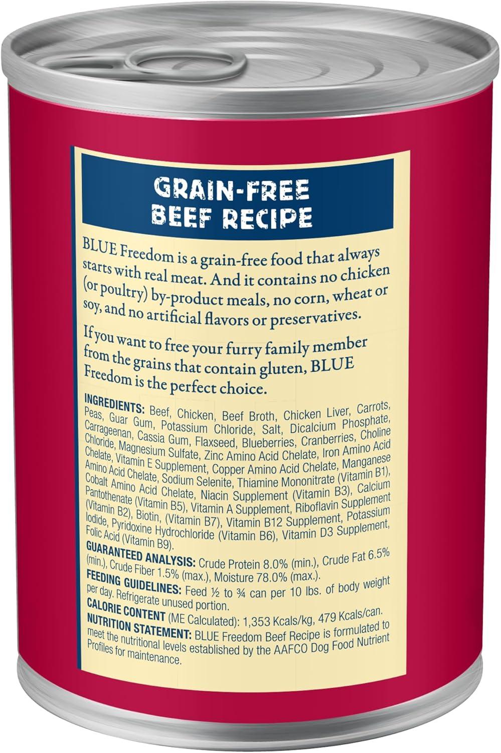 imageBlue Buffalo Freedom GrainFree Wet Dog Food Free of Glutens amp Artificial Preservatives Made with Natural Ingredients Chicken Recipe 125oz Cans 12 Count125 Ounce Pack of 12