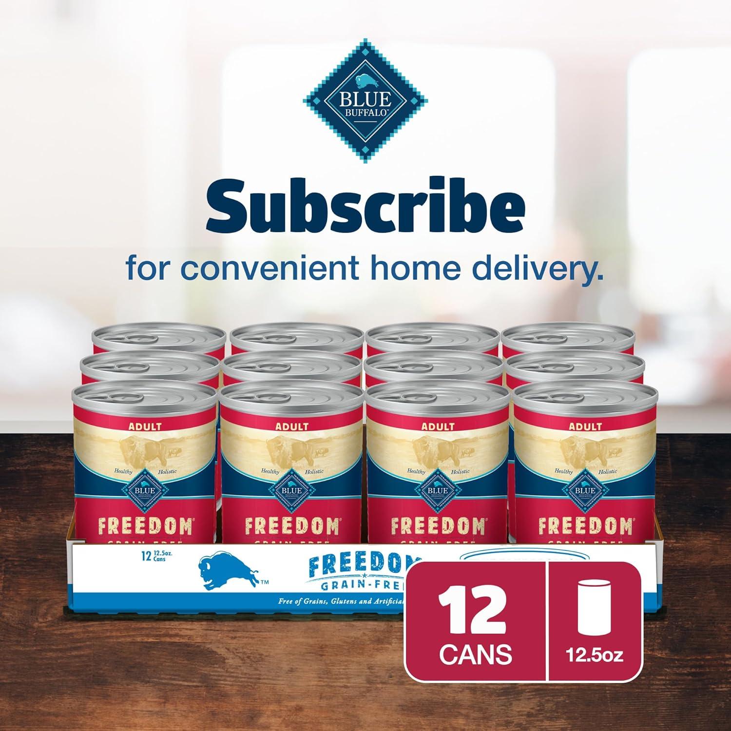 imageBlue Buffalo Freedom GrainFree Wet Dog Food Free of Glutens amp Artificial Preservatives Made with Natural Ingredients Chicken Recipe 125oz Cans 12 Count125 Ounce Pack of 12