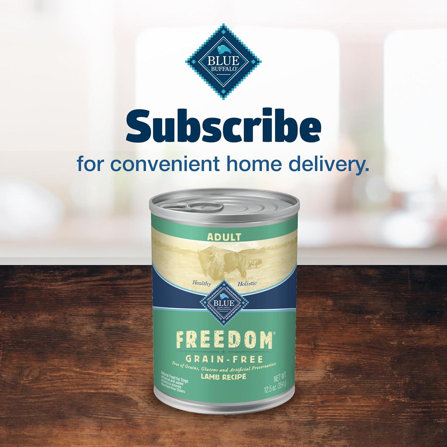 imageBlue Buffalo Freedom GrainFree Wet Dog Food Free of Glutens amp Artificial Preservatives Made with Natural Ingredients Lamb Recipe 125oz Cans 12 Count