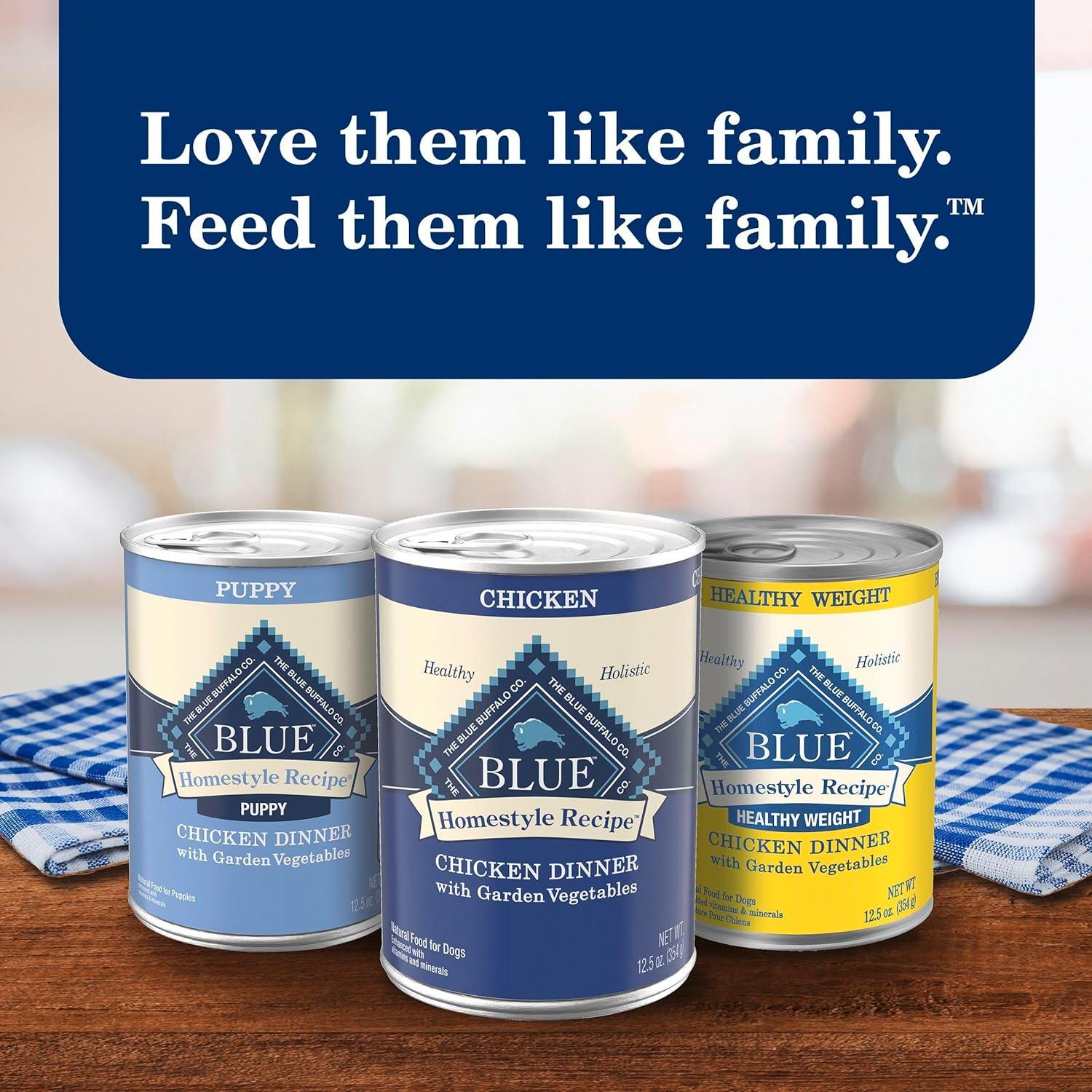 imageBlue Buffalo Homestyle Recipe Adult Wet Dog Food Made with Natural Ingredients Fish amp Sweet Potato Dinner with Garden Vegetables 125oz can Pack of 12Chicken