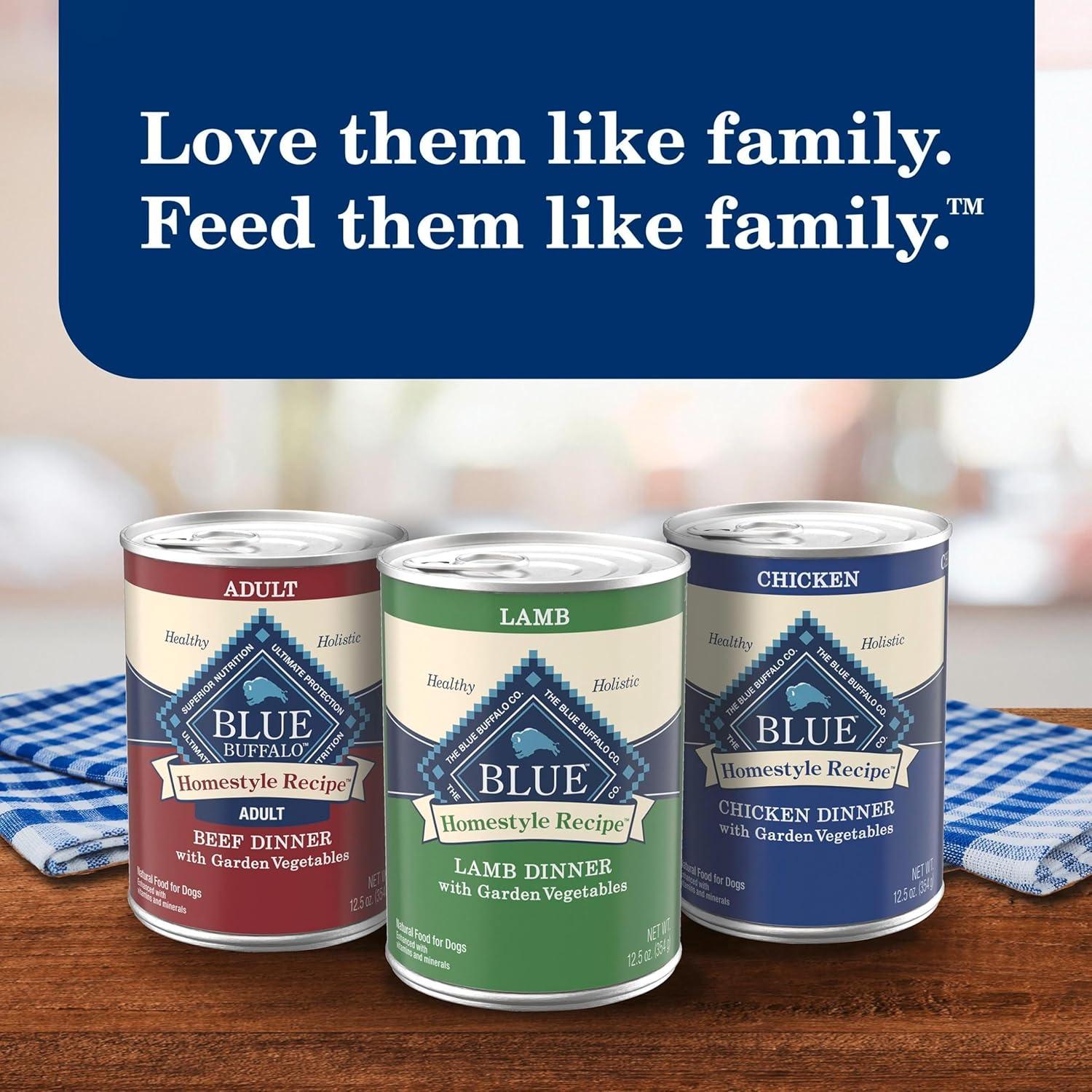 imageBlue Buffalo Homestyle Recipe Adult Wet Dog Food Made with Natural Ingredients Fish amp Sweet Potato Dinner with Garden Vegetables 125oz can Pack of 12Variety Pack Chicken Lamb