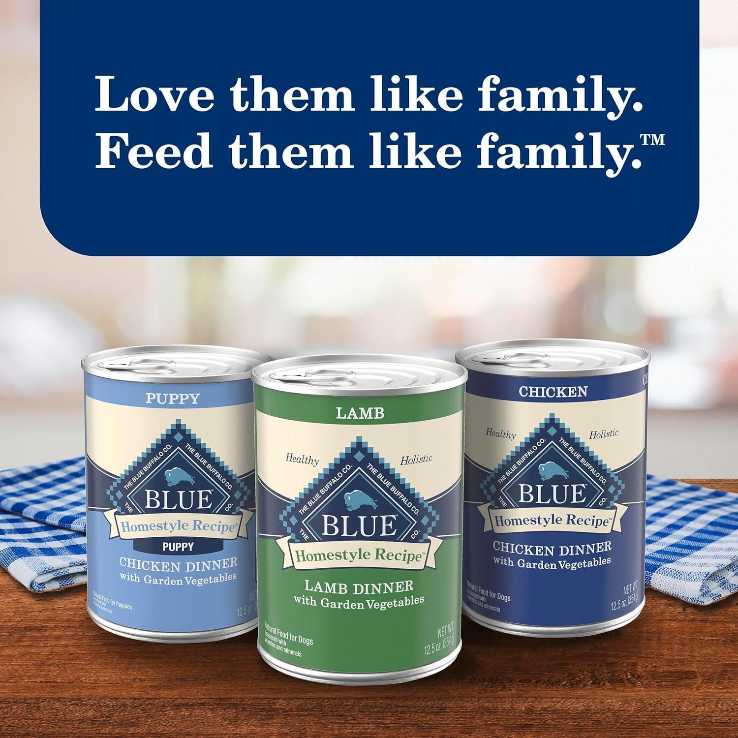 imageBlue Buffalo Homestyle Recipe Adult Wet Dog Food Made with Natural Ingredients Fish amp Sweet Potato Dinner with Garden Vegetables 125oz can Pack of 12Lamb