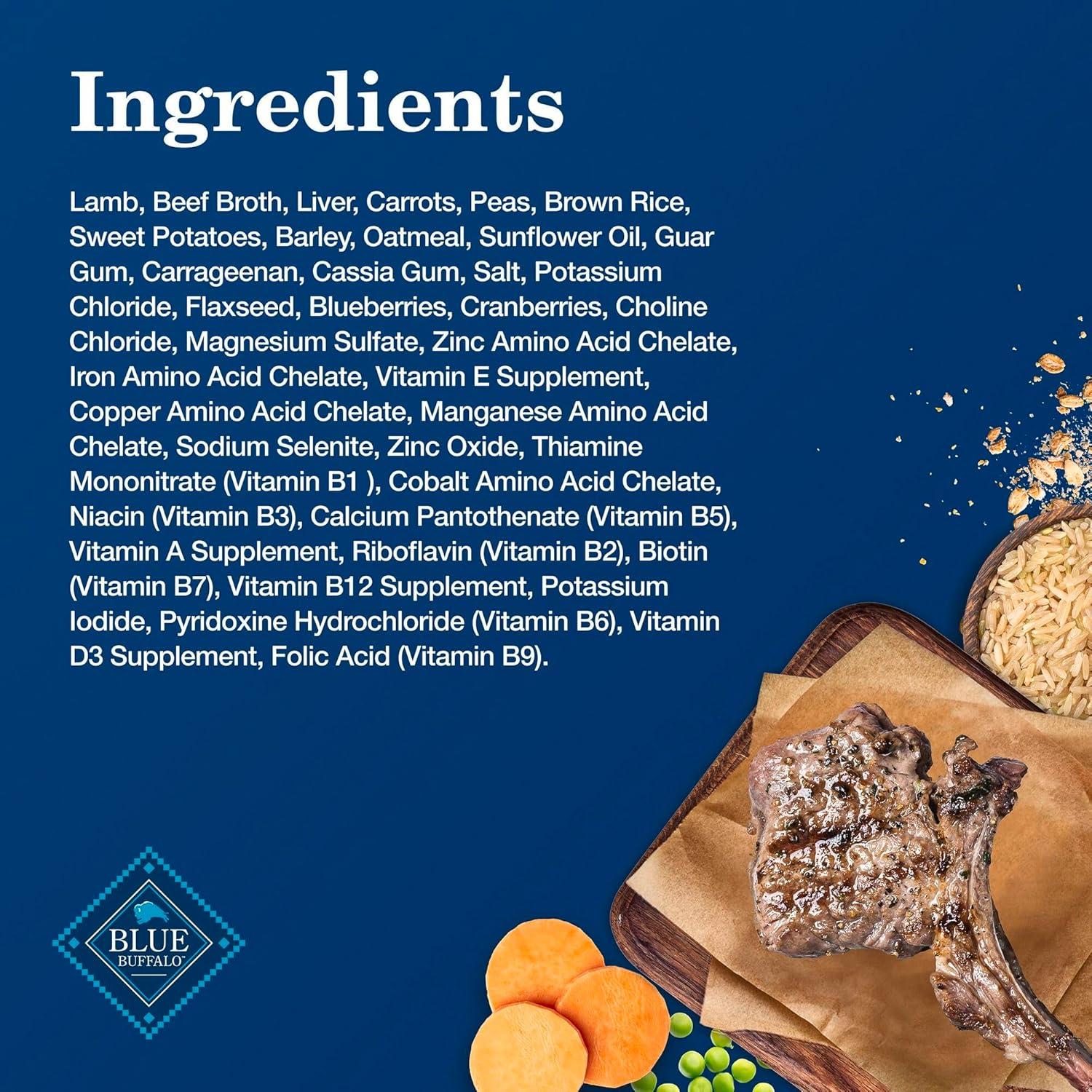 imageBlue Buffalo Homestyle Recipe Adult Wet Dog Food Made with Natural Ingredients Fish amp Sweet Potato Dinner with Garden Vegetables 125oz can Pack of 12Lamb