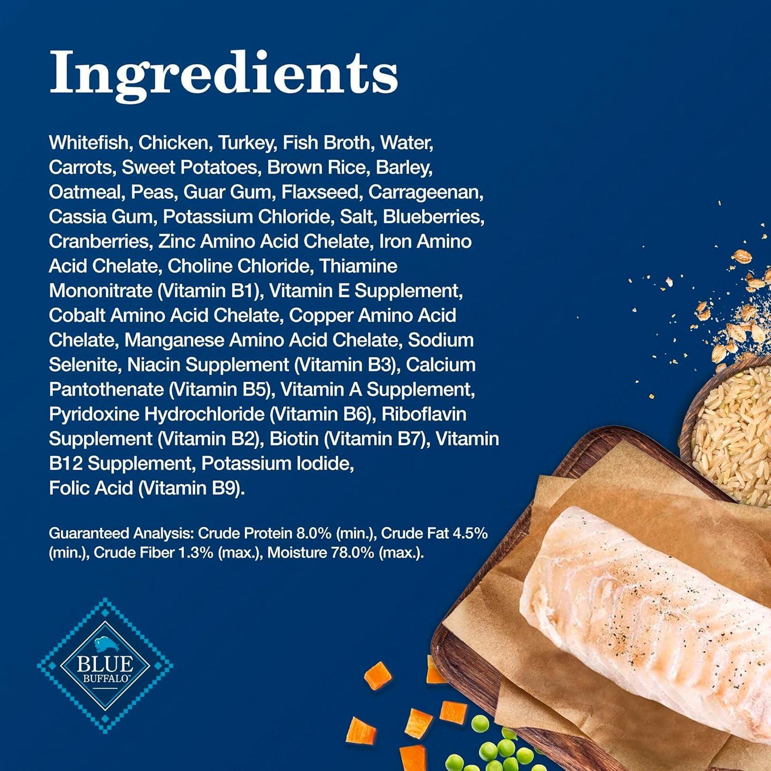 imageBlue Buffalo Homestyle Recipe Adult Wet Dog Food Made with Natural Ingredients Fish amp Sweet Potato Dinner with Garden Vegetables 125oz can Pack of 12Fish Sweet Potato