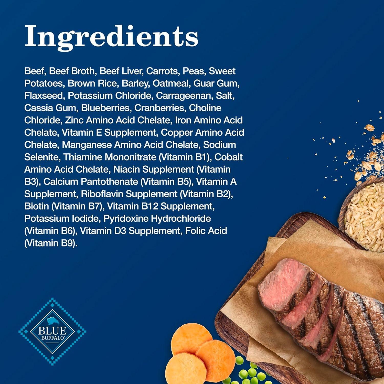 imageBlue Buffalo Homestyle Recipe Adult Wet Dog Food Made with Natural Ingredients Fish amp Sweet Potato Dinner with Garden Vegetables 125oz can Pack of 12Beef