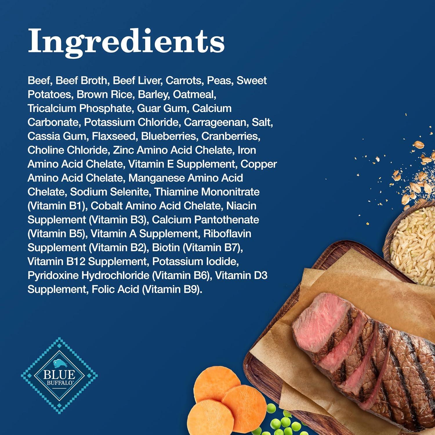 imageBlue Buffalo Homestyle Recipe Adult Wet Dog Food Made with Natural Ingredients Fish amp Sweet Potato Dinner with Garden Vegetables 125oz can Pack of 12Beef