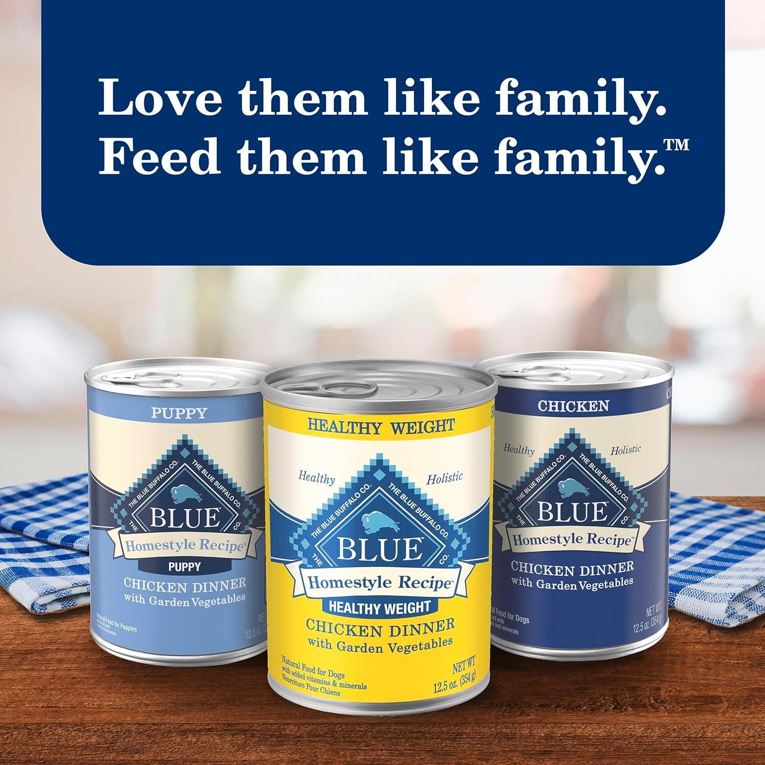 imageBlue Buffalo Homestyle Recipe Adult Wet Dog Food Made with Natural Ingredients Fish amp Sweet Potato Dinner with Garden Vegetables 125oz can Pack of 12Chicken Healthy Weight