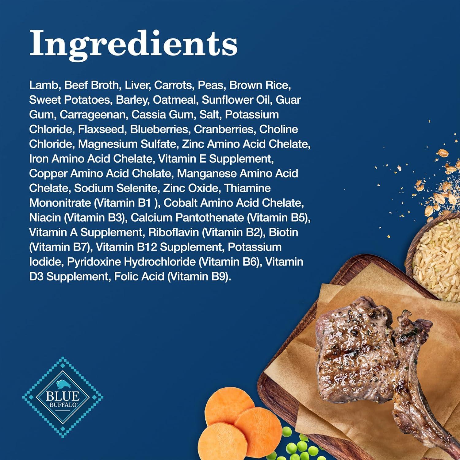 imageBlue Buffalo Homestyle Recipe Adult Wet Dog Food Made with Natural Ingredients Fish amp Sweet Potato Dinner with Garden Vegetables 125oz can Pack of 12Lamb
