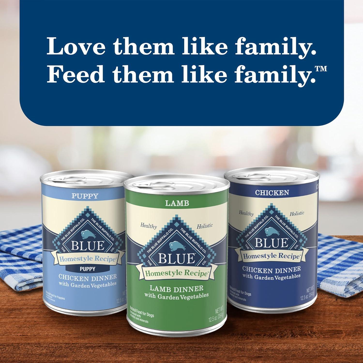imageBlue Buffalo Homestyle Recipe Adult Wet Dog Food Made with Natural Ingredients Fish amp Sweet Potato Dinner with Garden Vegetables 125oz can Pack of 12Lamb