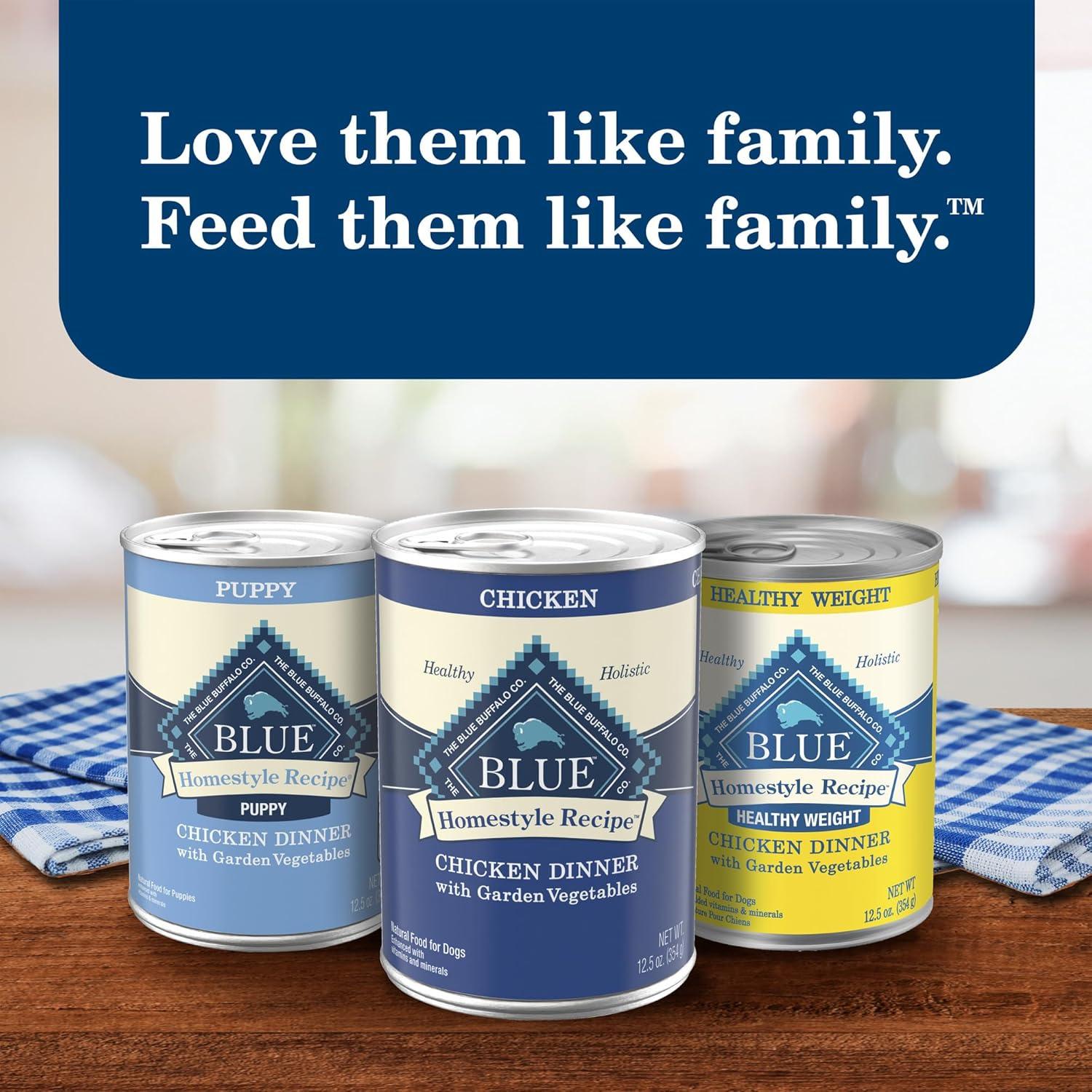 imageBlue Buffalo Homestyle Recipe Adult Wet Dog Food Made with Natural Ingredients Fish amp Sweet Potato Dinner with Garden Vegetables 125oz can Pack of 12Chicken Dinner with Garden Vegetables