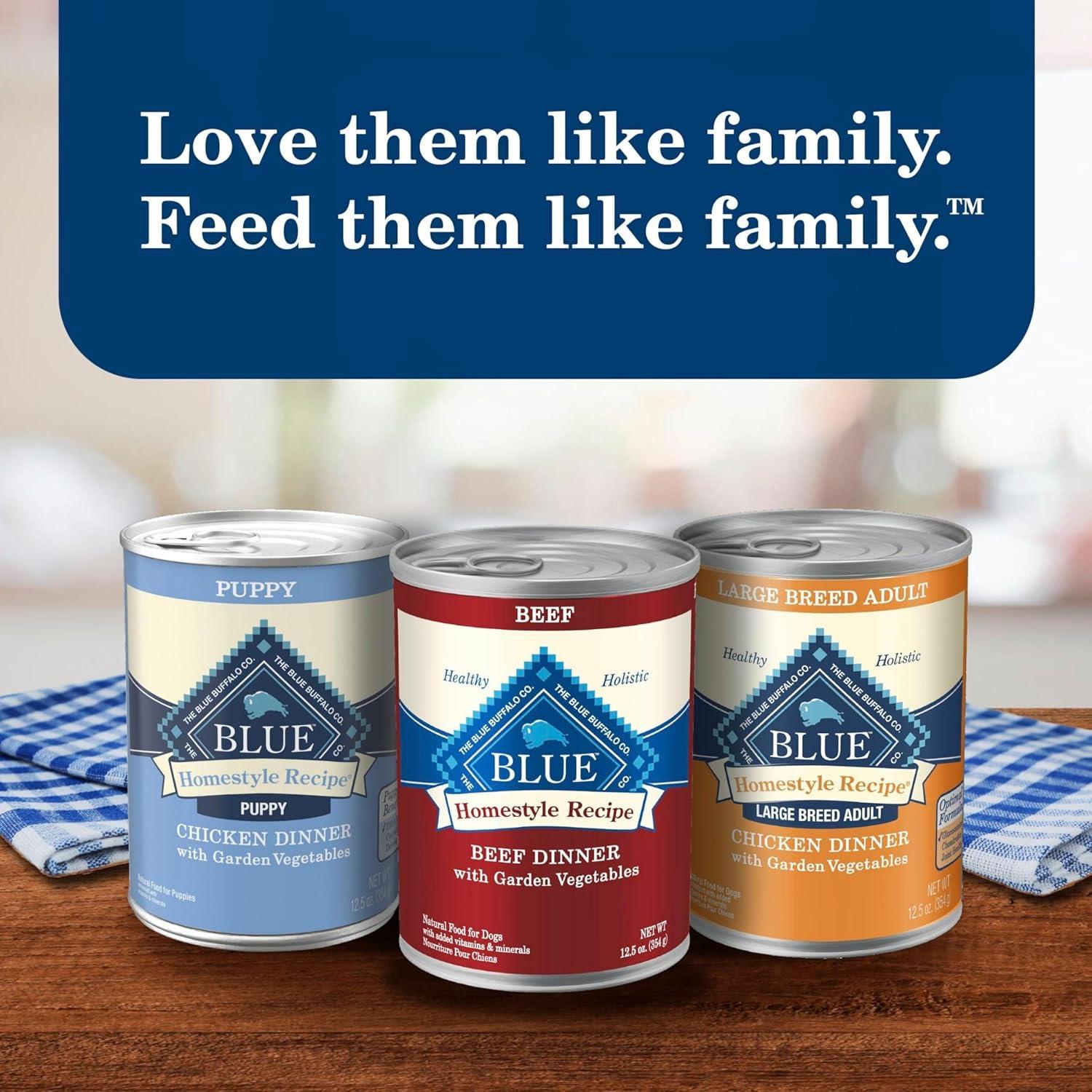 imageBlue Buffalo Homestyle Recipe Adult Wet Dog Food Made with Natural Ingredients Fish amp Sweet Potato Dinner with Garden Vegetables 125oz can Pack of 12Variety Pack Chicken Beef