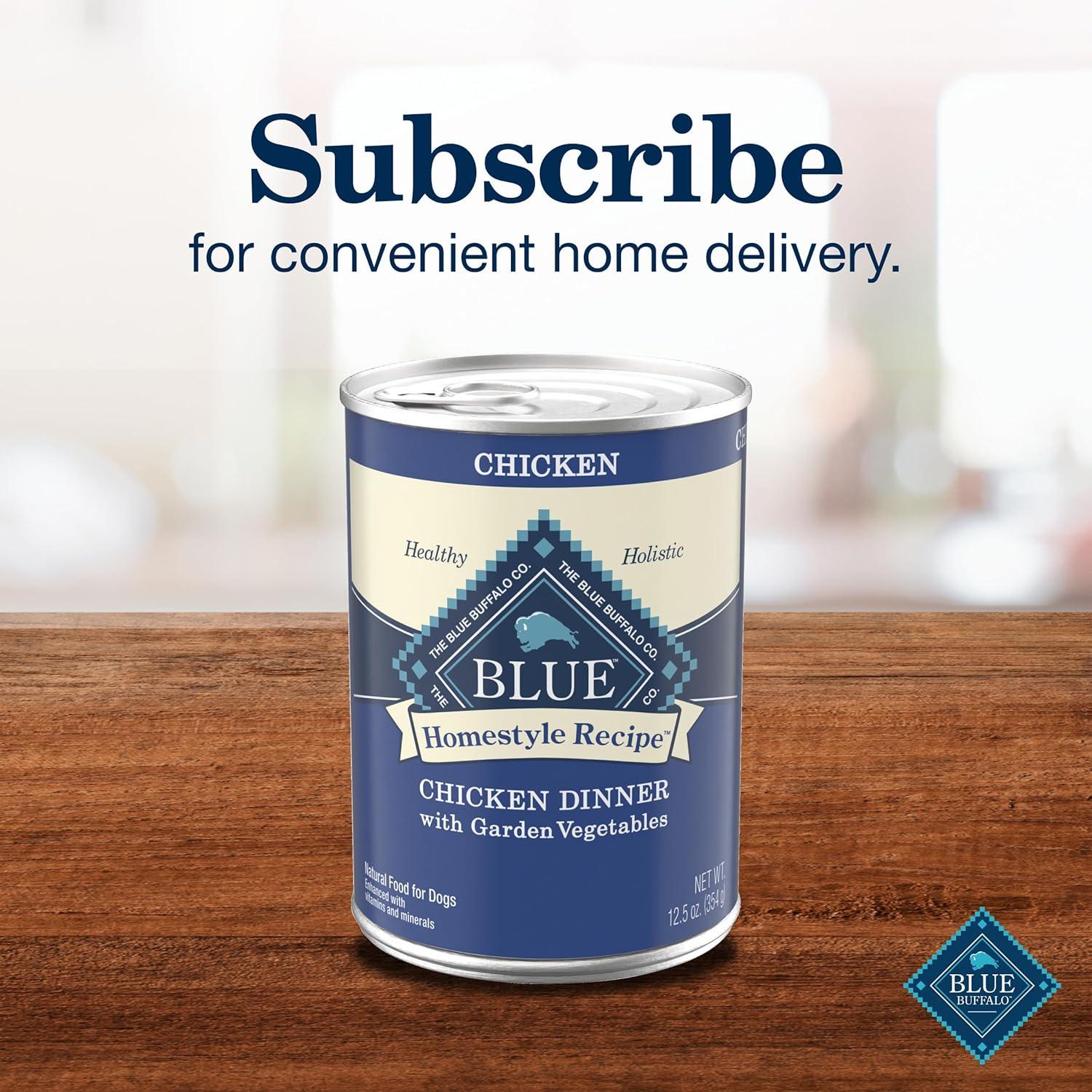 imageBlue Buffalo Homestyle Recipe Adult Wet Dog Food Made with Natural Ingredients Fish amp Sweet Potato Dinner with Garden Vegetables 125oz can Pack of 12Chicken Dinner with Garden Vegetables