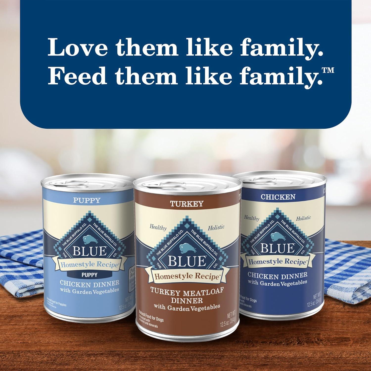 imageBlue Buffalo Homestyle Recipe Adult Wet Dog Food Made with Natural Ingredients Fish amp Sweet Potato Dinner with Garden Vegetables 125oz can Pack of 12Turkey