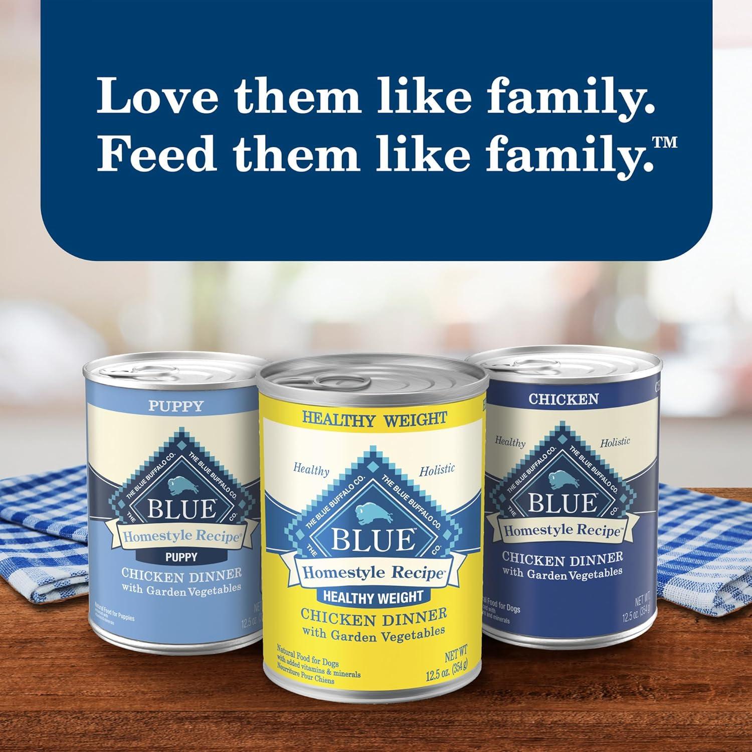 imageBlue Buffalo Homestyle Recipe Healthy Weight Adult Wet Dog Food Chicken Dinner With Garden Vegetables 125oz Can Pack of 121 Count Pack of 1