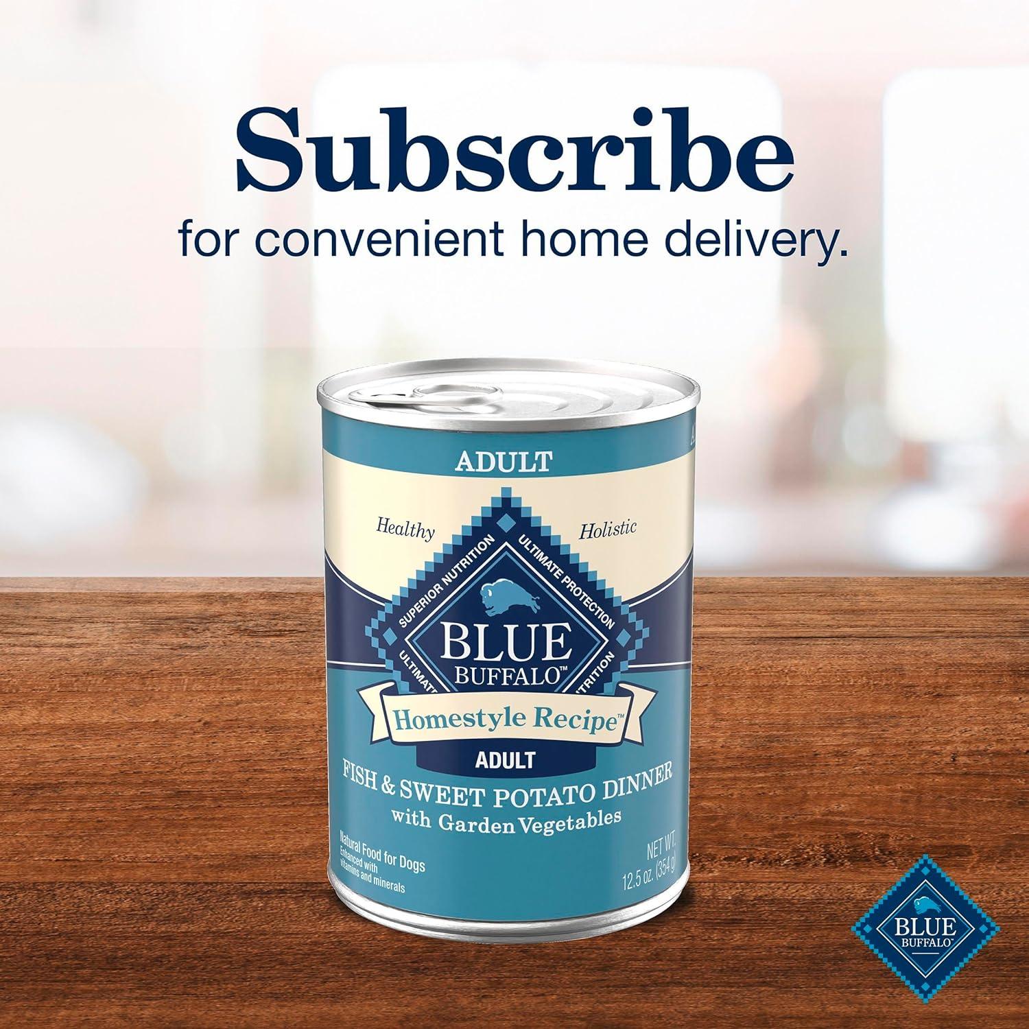 imageBlue Buffalo Homestyle Recipe Large Breed Adult Wet Dog Food Made with Natural Ingredients Chicken Dinner With Garden Vegetables 125oz Can Pack of 12Fish Sweet Potato