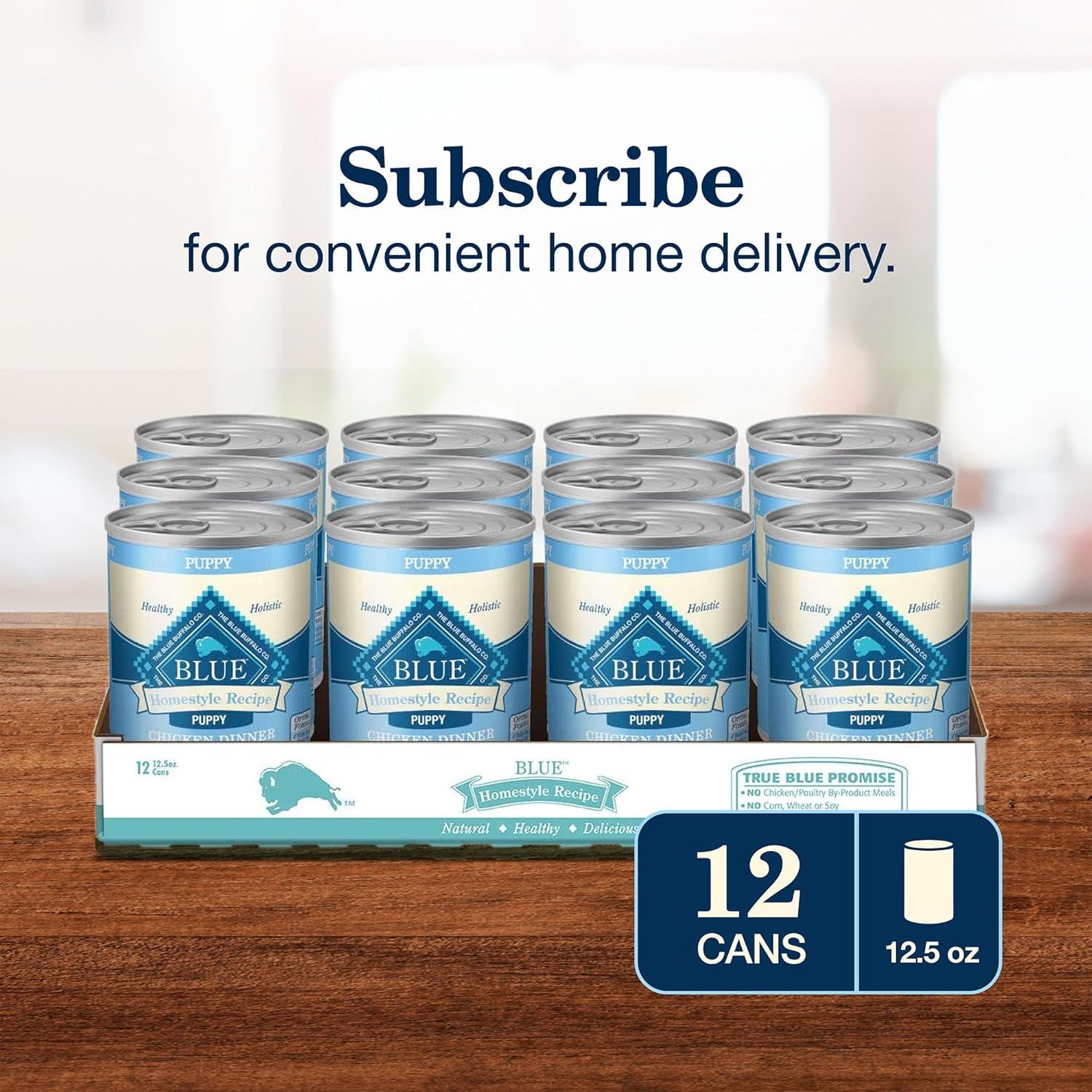 imageBlue Buffalo Homestyle Recipe Puppy Wet Dog Food Made with Natural Ingredients Chicken Dinner with Garden Vegetables amp Brown Rice 125oz Cans 12 CountWet Dog Food