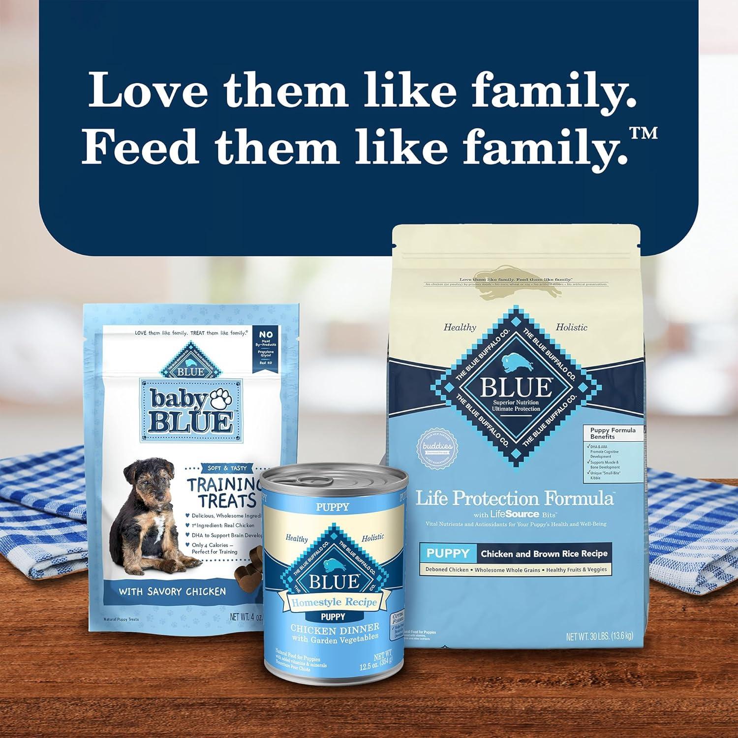 imageBlue Buffalo Homestyle Recipe Puppy Wet Dog Food Made with Natural Ingredients Chicken Dinner with Garden Vegetables amp Brown Rice 125oz Cans 12 CountWet Dog Food
