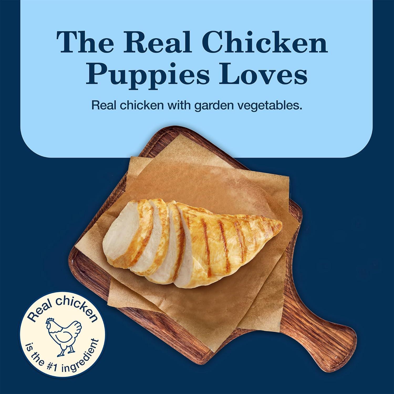 imageBlue Buffalo Homestyle Recipe Puppy Wet Dog Food Made with Natural Ingredients Chicken Dinner with Garden Vegetables amp Brown Rice 125oz Cans 12 CountWet Dog Food