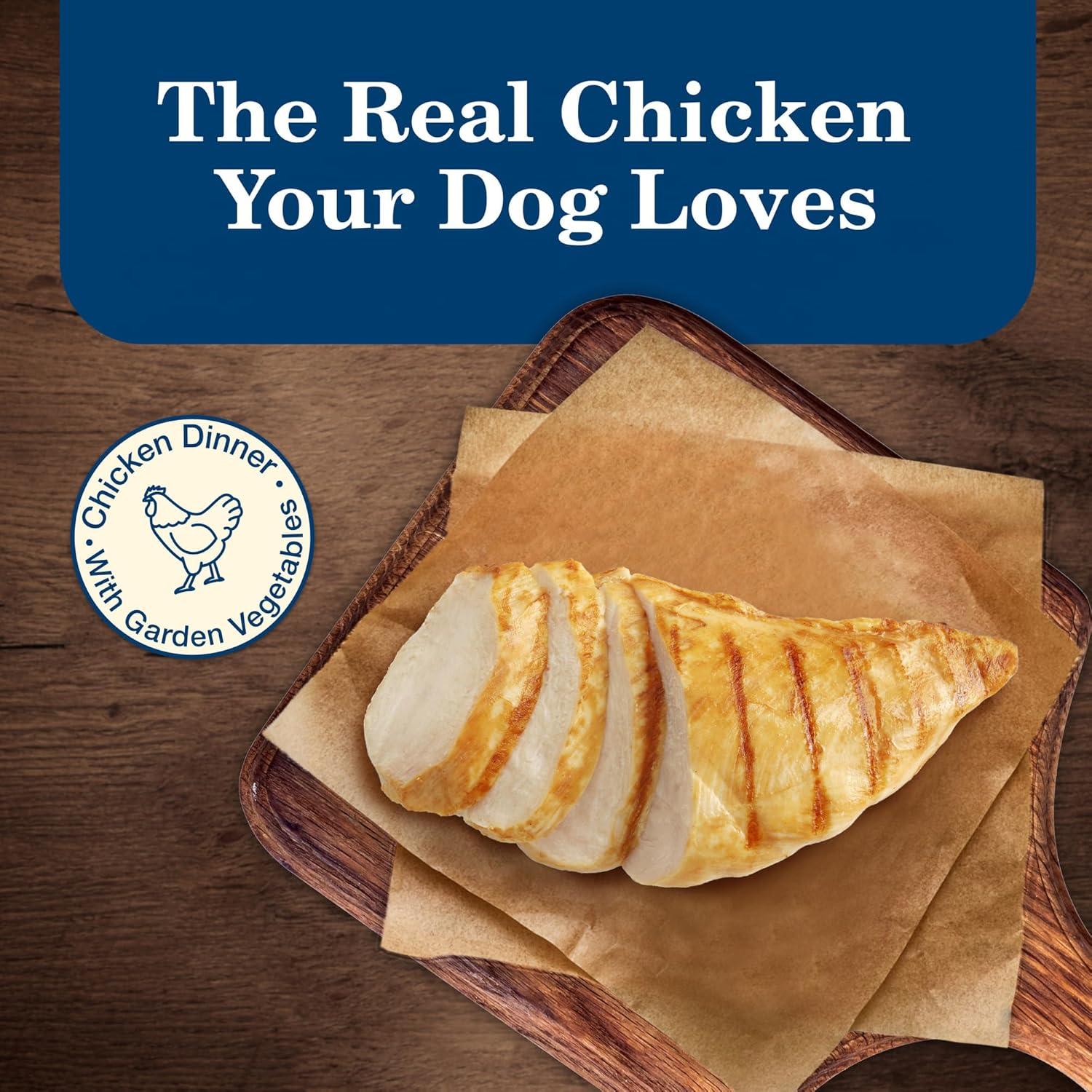 imageBlue Buffalo Homestyle Recipe Senior Wet Dog Food Made with Natural Ingredients Chicken Dinner with Garden Vegetables 125oz Cans 12 CountChicken