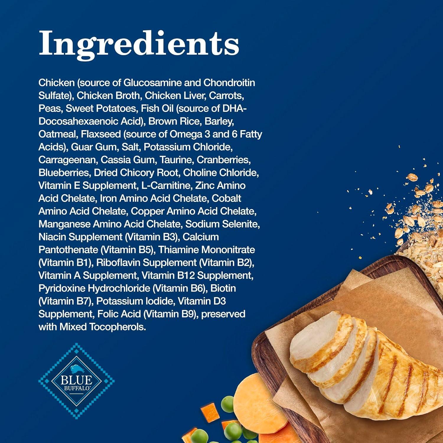 imageBlue Buffalo Homestyle Recipe Senior Wet Dog Food Made with Natural Ingredients Chicken Dinner with Garden Vegetables 125oz Cans 12 CountChicken