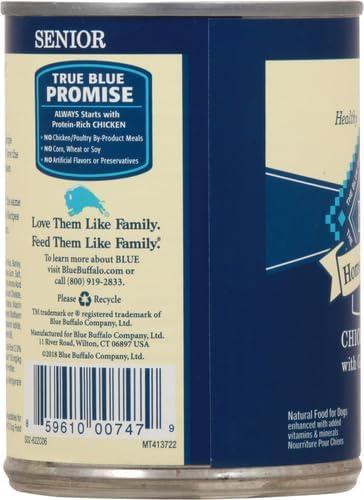 imageBlue Buffalo Homestyle Recipe Senior Wet Dog Food Made with Natural Ingredients Chicken Dinner with Garden Vegetables 125oz Cans 12 CountChicken