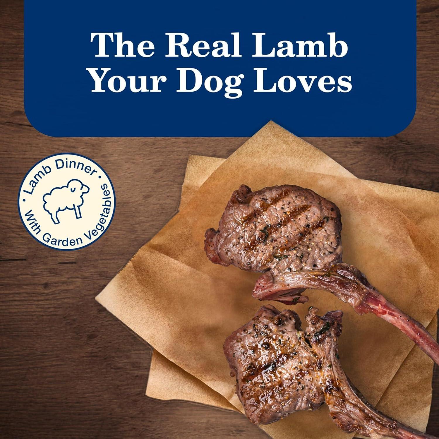 imageBlue Buffalo Homestyle Recipe Senior Wet Dog Food Made with Natural Ingredients Chicken Dinner with Garden Vegetables 125oz Cans 12 CountLamb