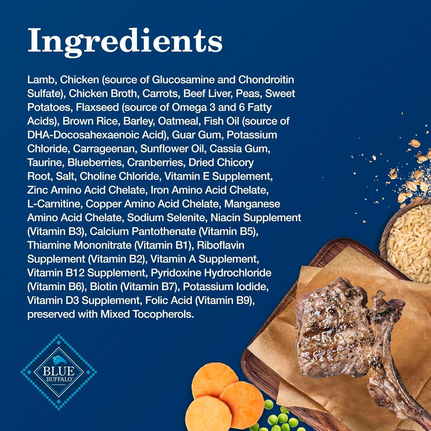 imageBlue Buffalo Homestyle Recipe Senior Wet Dog Food Made with Natural Ingredients Chicken Dinner with Garden Vegetables 125oz Cans 12 CountLamb