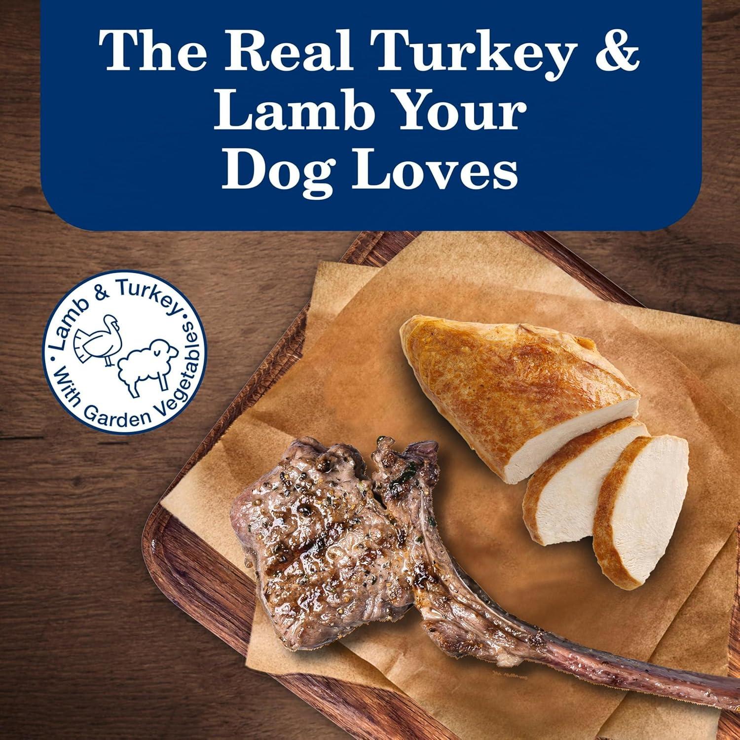 imageBlue Buffalo Homestyle Recipe Senior Wet Dog Food Made with Natural Ingredients Chicken Dinner with Garden Vegetables 125oz Cans 12 CountTurkey Lamb