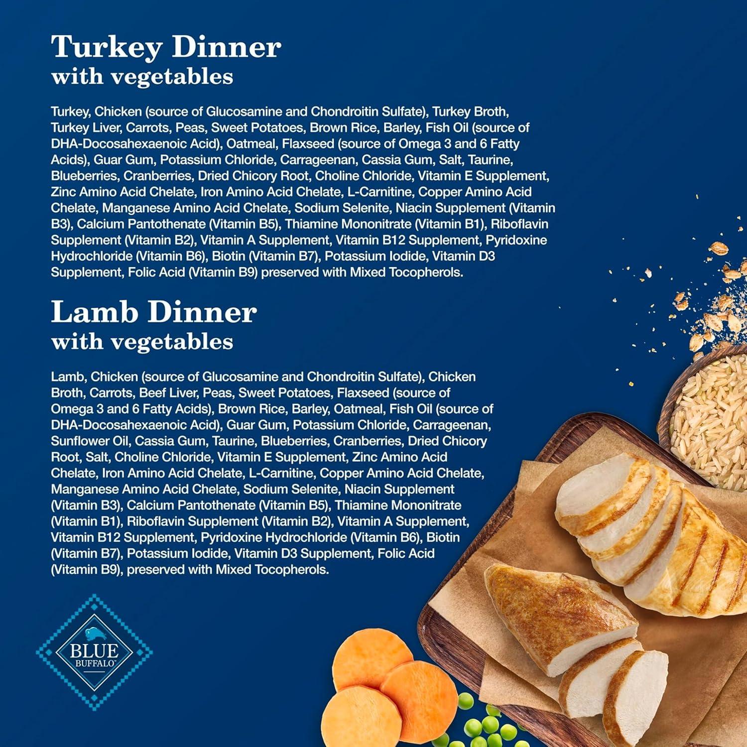 imageBlue Buffalo Homestyle Recipe Senior Wet Dog Food Made with Natural Ingredients Chicken Dinner with Garden Vegetables 125oz Cans 12 CountTurkey Lamb