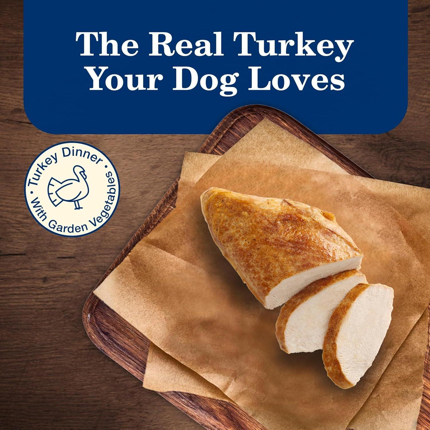 imageBlue Buffalo Homestyle Recipe Senior Wet Dog Food Made with Natural Ingredients Chicken Dinner with Garden Vegetables 125oz Cans 12 CountTurkey
