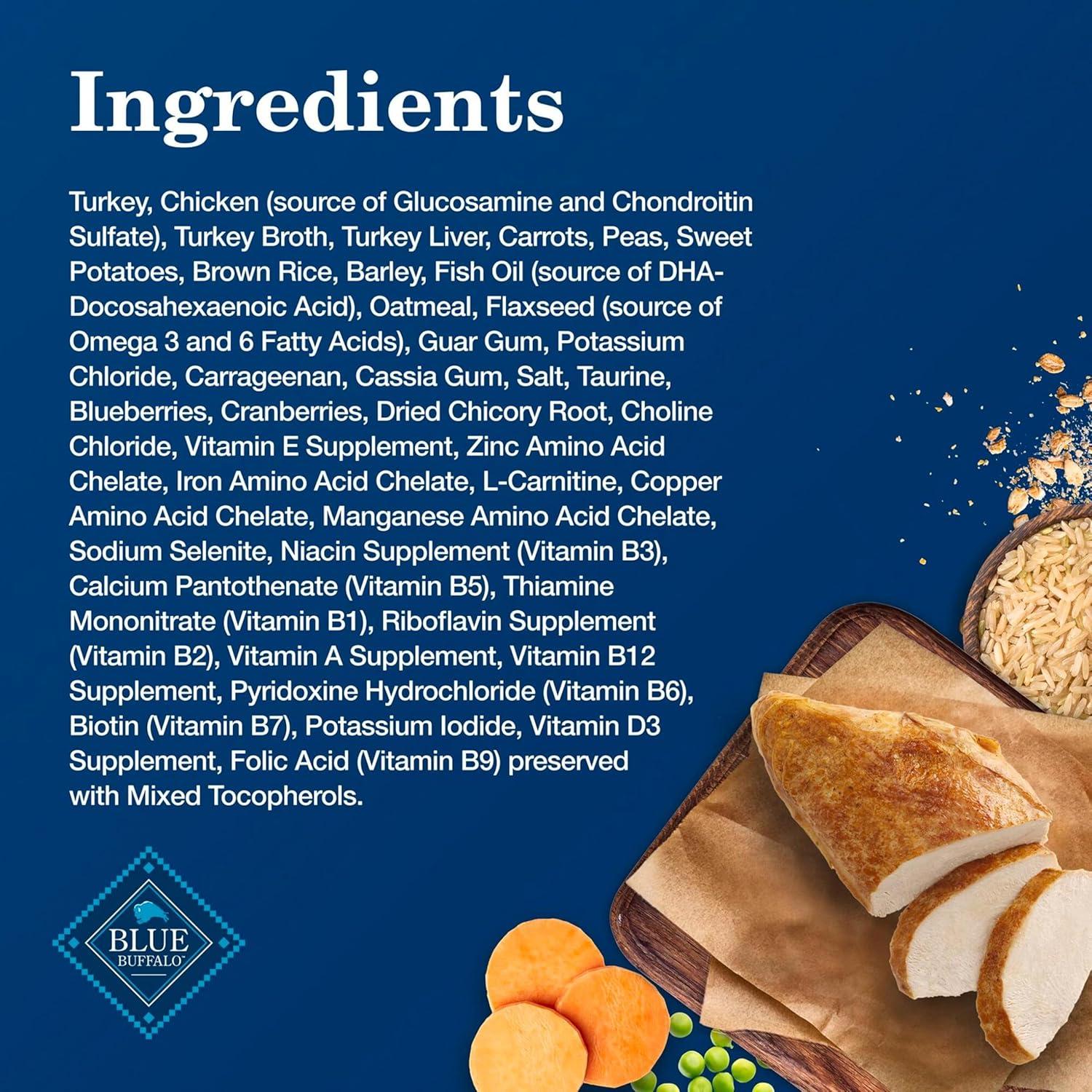 imageBlue Buffalo Homestyle Recipe Senior Wet Dog Food Made with Natural Ingredients Chicken Dinner with Garden Vegetables 125oz Cans 12 CountTurkey