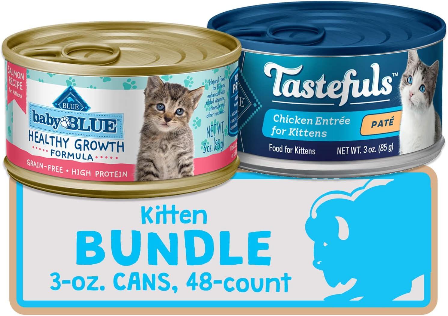 imageBlue Buffalo Kitten Wet Cat Food Chicken and Salmon 3oz cans Pack of 48