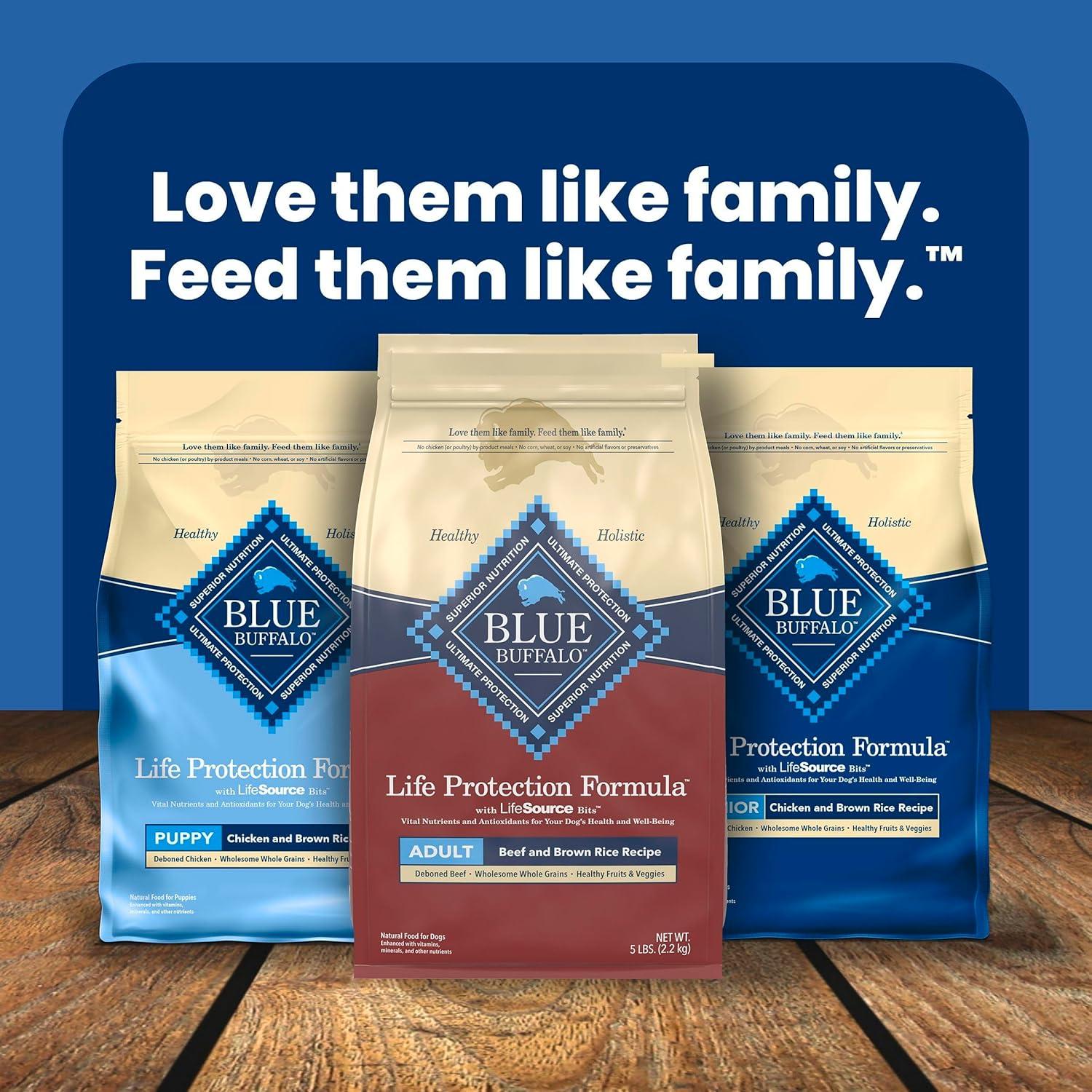 imageBlue Buffalo Life Protection Formula Adult Dry Dog Food Helps Build and Maintain Strong Muscles Made with Natural Ingredients Chicken amp Brown Rice Recipe 5lb BagBeef Brown Rice