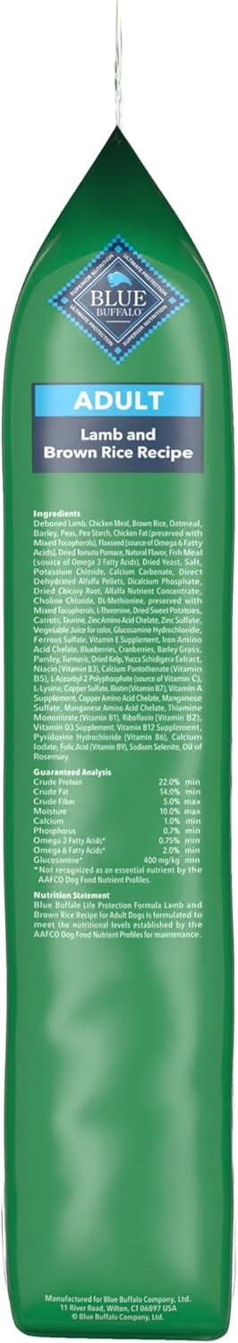 imageBlue Buffalo Life Protection Formula Adult Dry Dog Food Helps Build and Maintain Strong Muscles Made with Natural Ingredients Chicken amp Brown Rice Recipe 5lb BagLamb Brown Rice