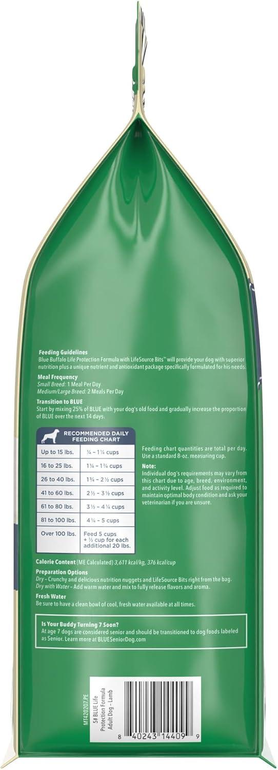 imageBlue Buffalo Life Protection Formula Adult Dry Dog Food Helps Build and Maintain Strong Muscles Made with Natural Ingredients Chicken amp Brown Rice Recipe 5lb BagLamb Brown Rice