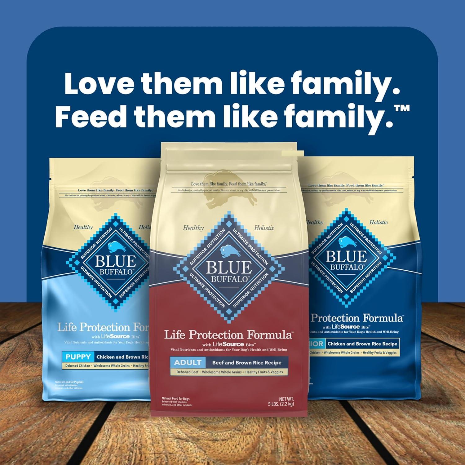 imageBlue Buffalo Life Protection Formula Adult Dry Dog Food Helps Build and Maintain Strong Muscles Made with Natural Ingredients Chicken amp Brown Rice Recipe 5lb BagBeef Brown Rice