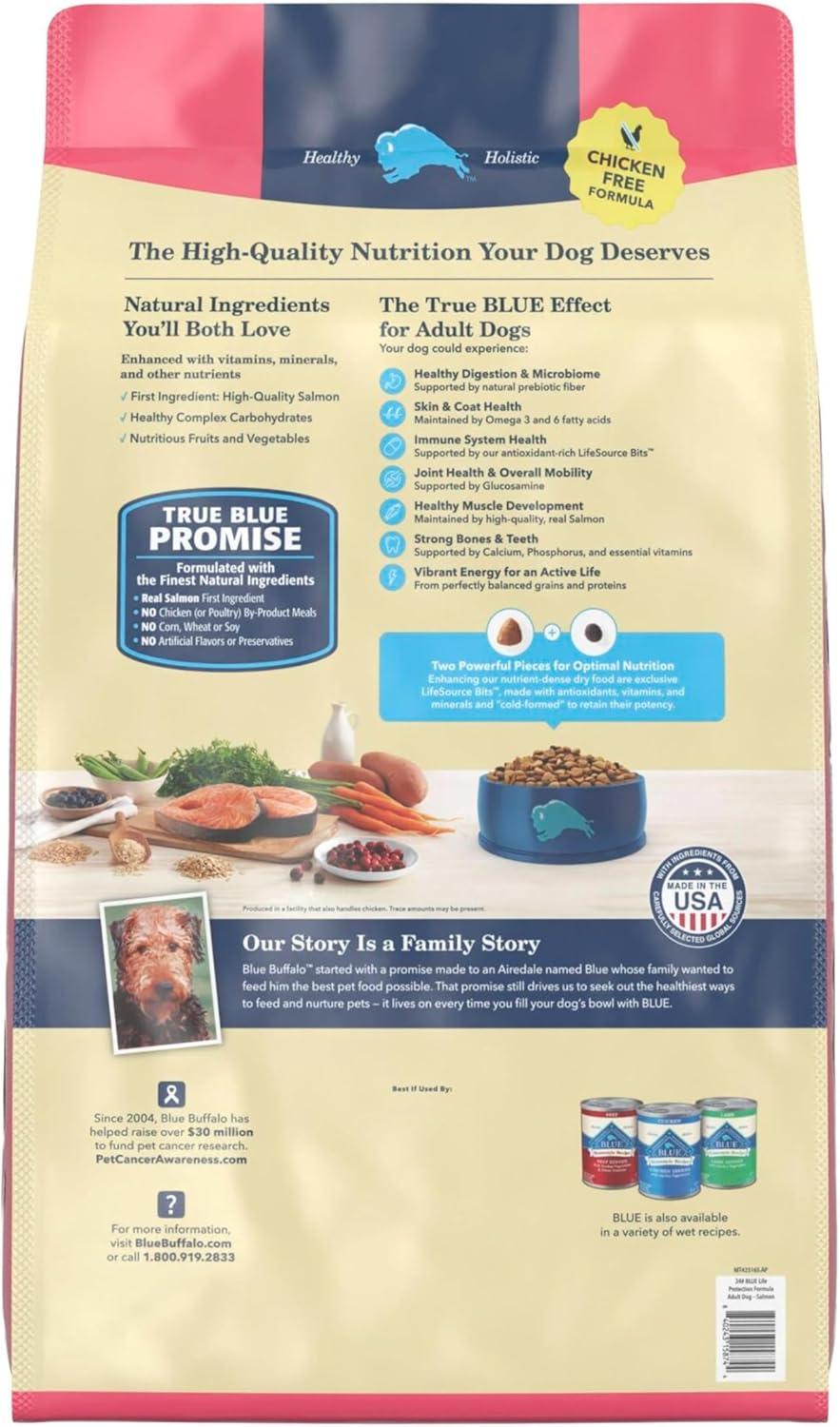 imageBlue Buffalo Life Protection Formula Adult Dry Dog Food Helps Build and Maintain Strong Muscles Made with Natural Ingredients Chicken amp Brown Rice Recipe 5lb BagSalmon ChickenFree