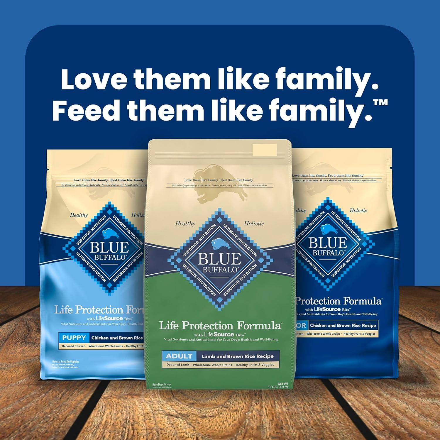 imageBlue Buffalo Life Protection Formula Adult Dry Dog Food Helps Build and Maintain Strong Muscles Made with Natural Ingredients Chicken amp Brown Rice Recipe 5lb BagLamb Brown Rice
