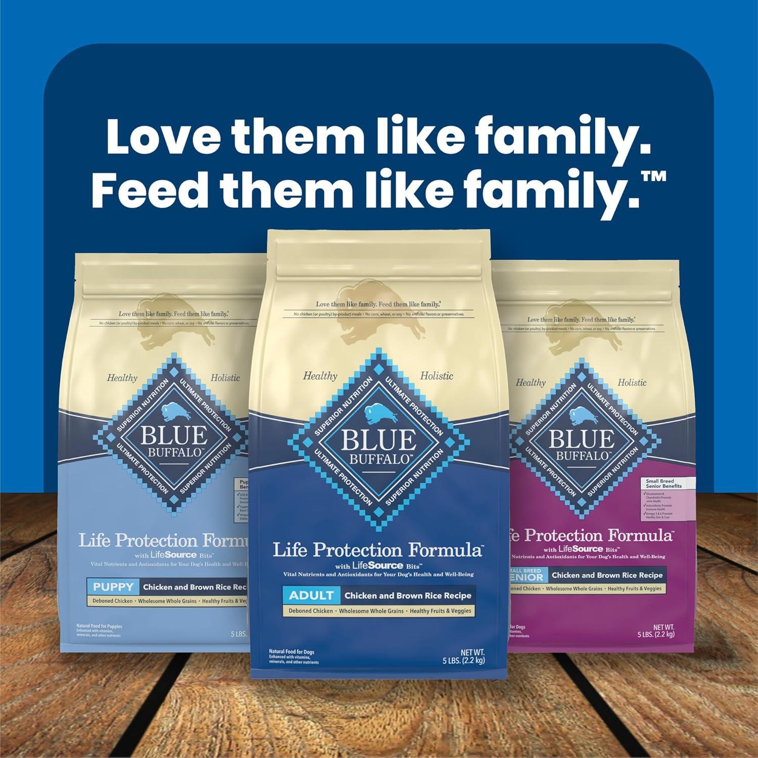 imageBlue Buffalo Life Protection Formula Adult Dry Dog Food Helps Build and Maintain Strong Muscles Made with Natural Ingredients Chicken amp Brown Rice Recipe 5lb BagSalmon ChickenFree