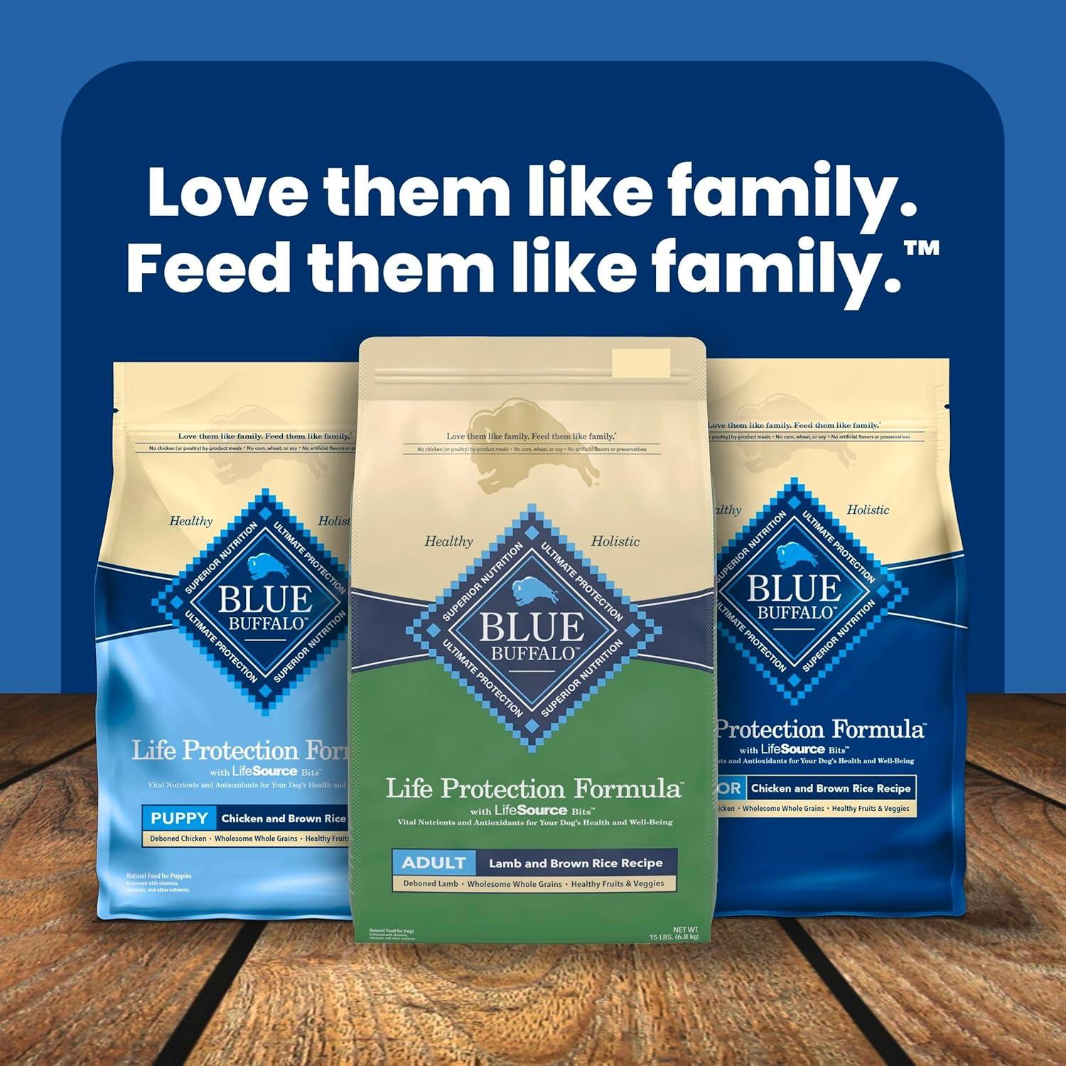 imageBlue Buffalo Life Protection Formula Adult Dry Dog Food Helps Build and Maintain Strong Muscles Made with Natural Ingredients Chicken amp Brown Rice Recipe 5lb BagLamb Brown Rice