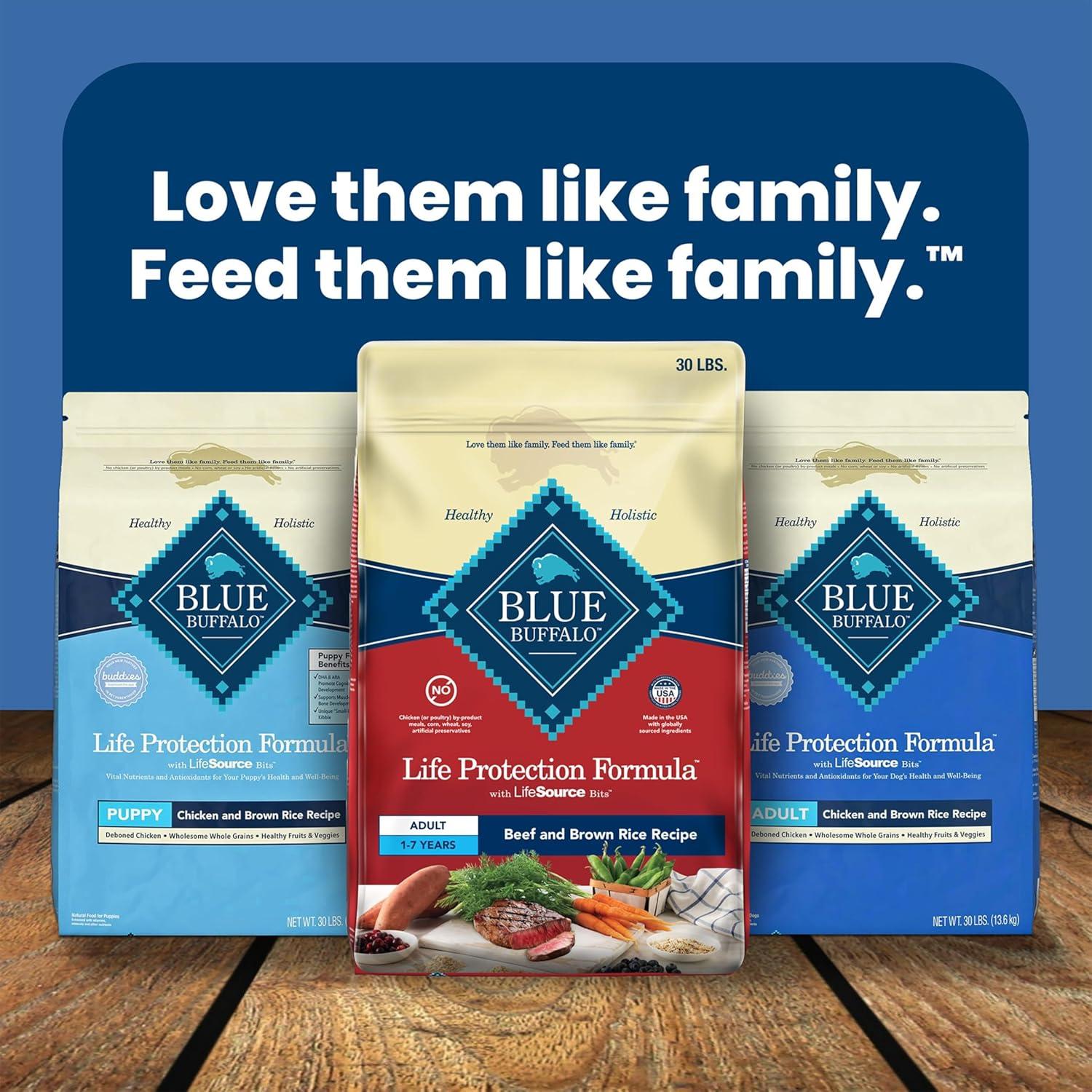 imageBlue Buffalo Life Protection Formula Adult Dry Dog Food Helps Build and Maintain Strong Muscles Made with Natural Ingredients Chicken amp Brown Rice Recipe 5lb BagBeef Brown Rice