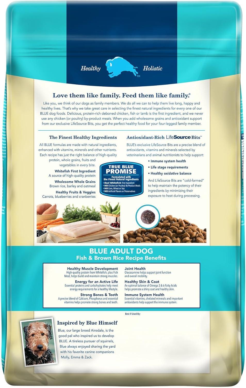 imageBlue Buffalo Life Protection Formula Adult Dry Dog Food Helps Build and Maintain Strong Muscles Made with Natural Ingredients Chicken amp Brown Rice Recipe 5lb BagFish Brown Rice