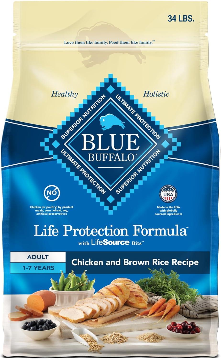 imageBlue Buffalo Life Protection Formula Adult Dry Dog Food Helps Build and Maintain Strong Muscles Made with Natural Ingredients Chicken amp Brown Rice Recipe 5lb BagChicken Brown Rice