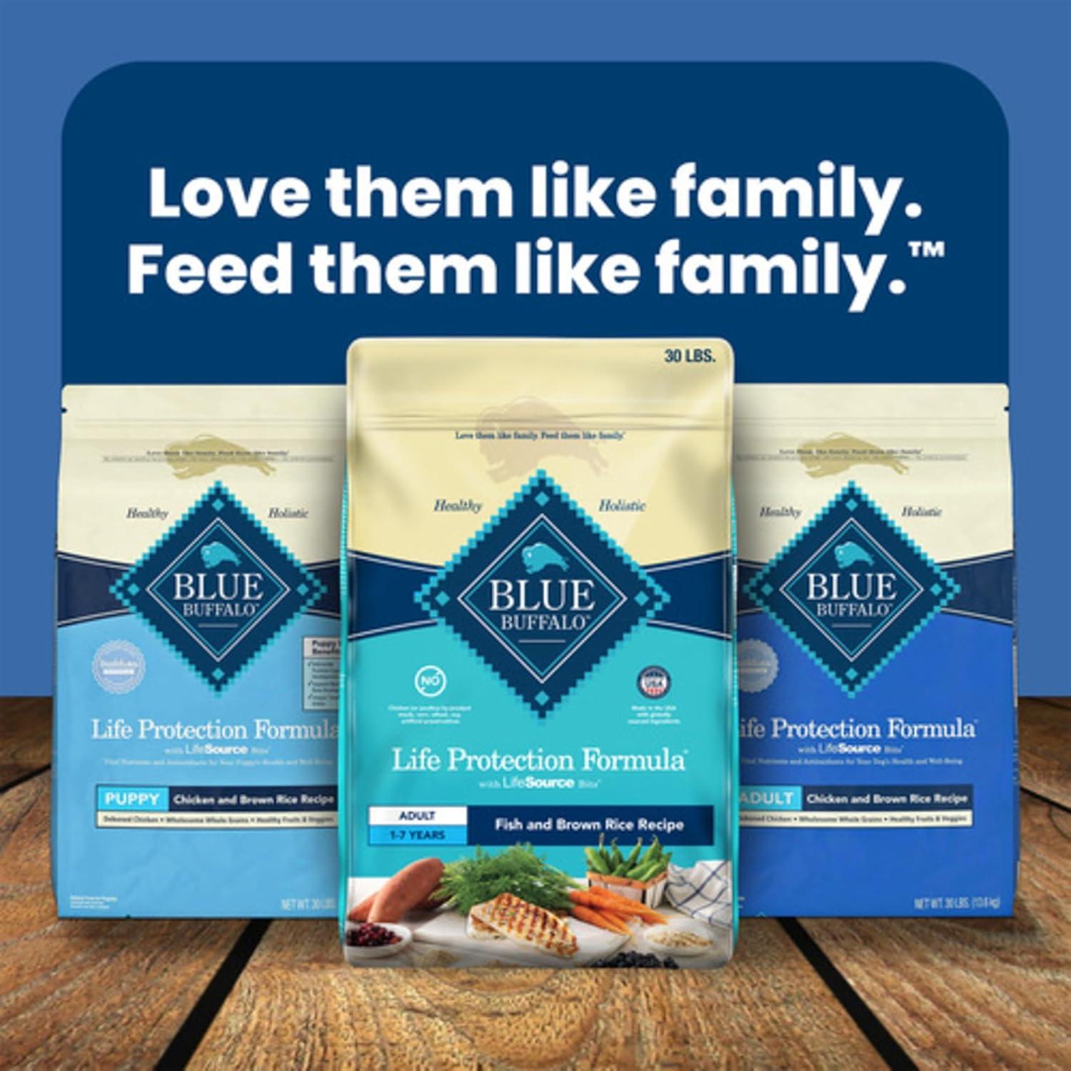 imageBlue Buffalo Life Protection Formula Adult Dry Dog Food Helps Build and Maintain Strong Muscles Made with Natural Ingredients Chicken amp Brown Rice Recipe 5lb BagFish Brown Rice
