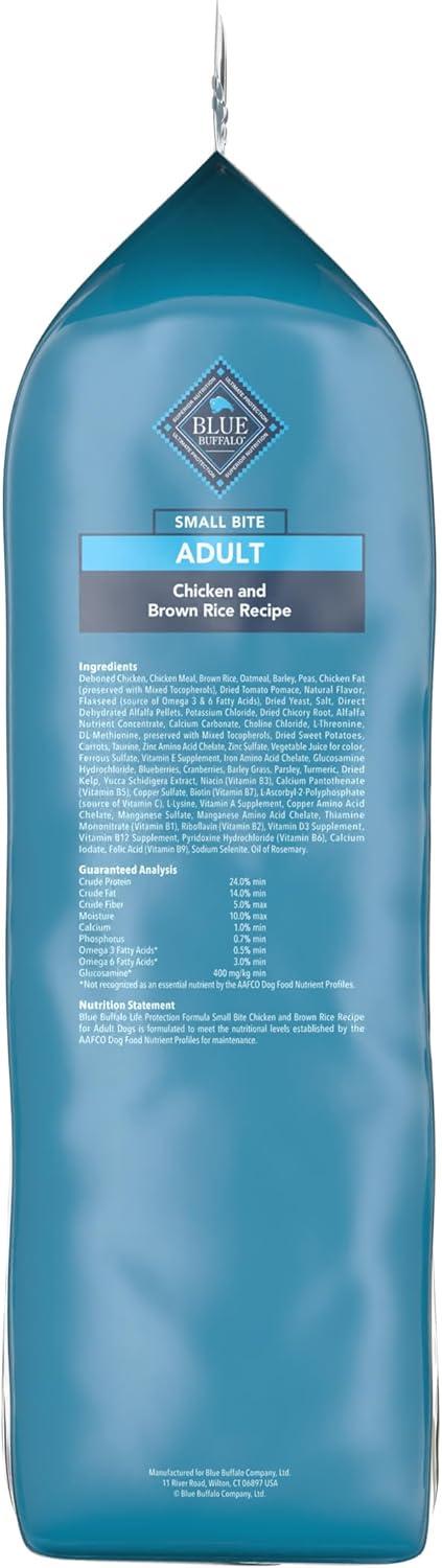 imageBlue Buffalo Life Protection Formula Adult Small Bite Dry Dog Food Helps Build and Maintain Strong Muscles Made with Natural Ingredients Chicken amp Brown Rice Recipe 15lb Bag34 Pound Pack of 1