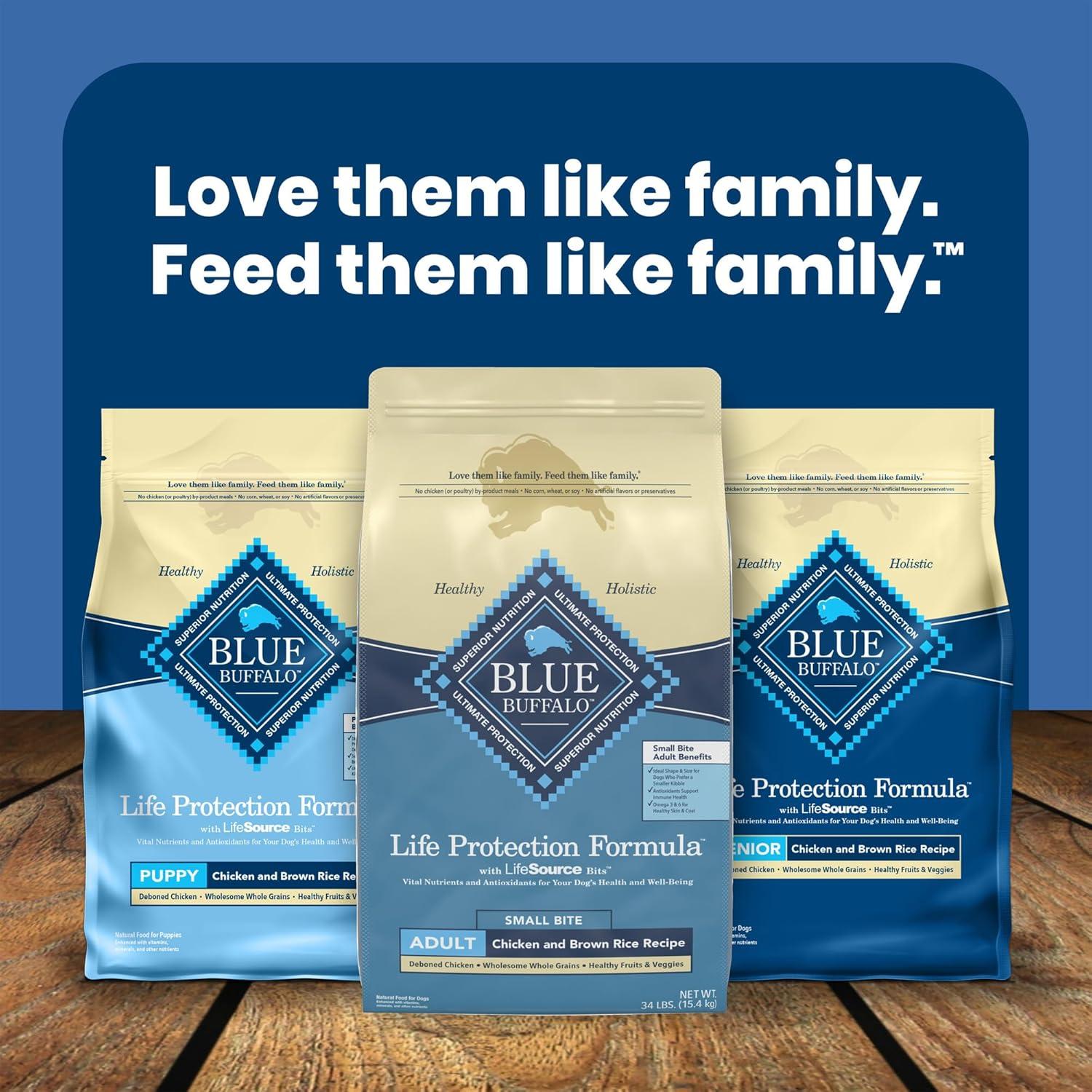 imageBlue Buffalo Life Protection Formula Adult Small Bite Dry Dog Food Helps Build and Maintain Strong Muscles Made with Natural Ingredients Chicken amp Brown Rice Recipe 15lb Bag34 Pound Pack of 1