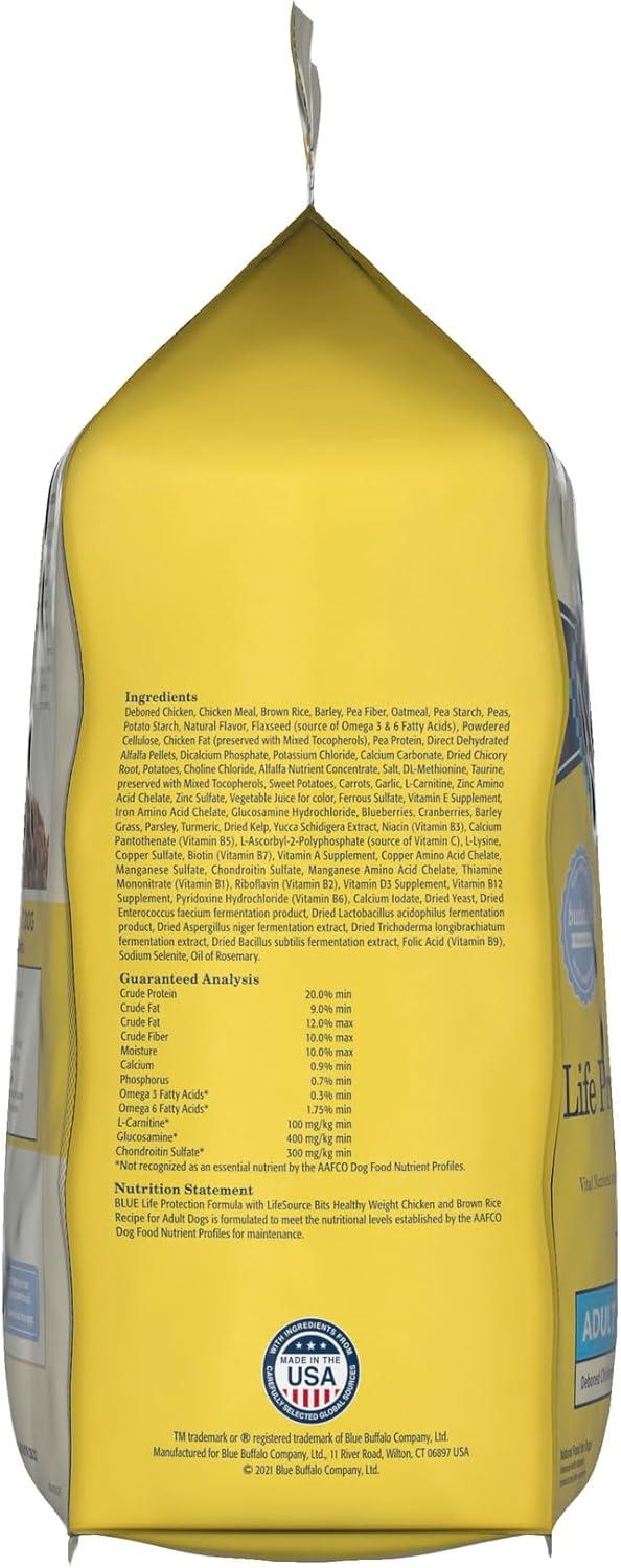 imageBlue Buffalo Life Protection Formula Adult Small Breed Dry Dog Food Supports High Energy Needs Made with Natural Ingredients Chicken amp Brown Rice Recipe 15lb BagHealthy Weight Chicken Brown Rice
