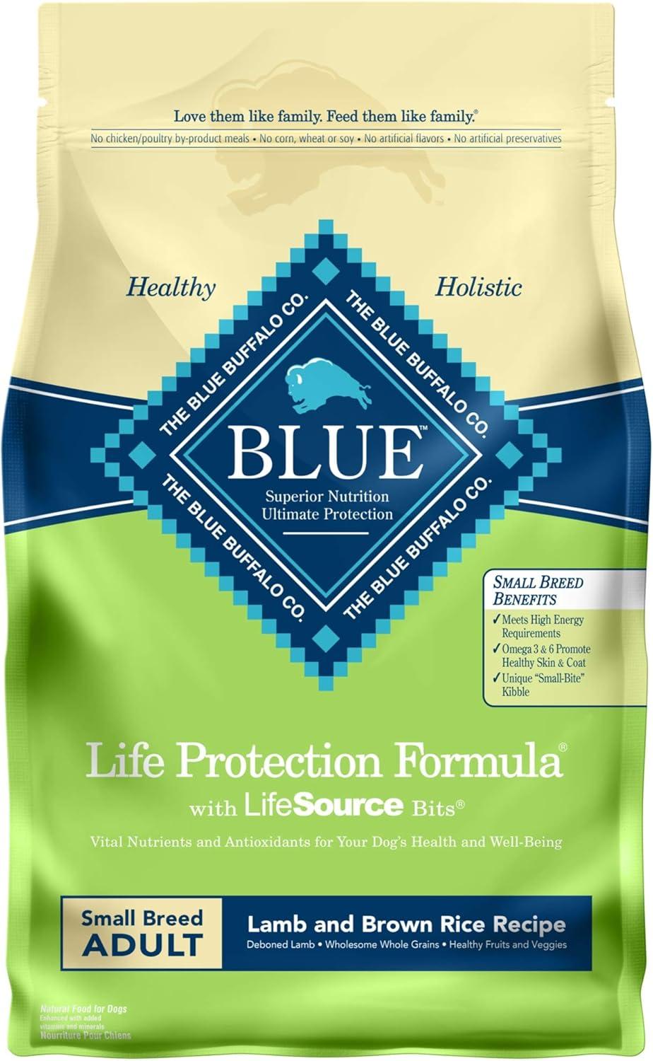 imageBlue Buffalo Life Protection Formula Adult Small Breed Dry Dog Food Supports High Energy Needs Made with Natural Ingredients Chicken amp Brown Rice Recipe 15lb BagLamb Brown Rice